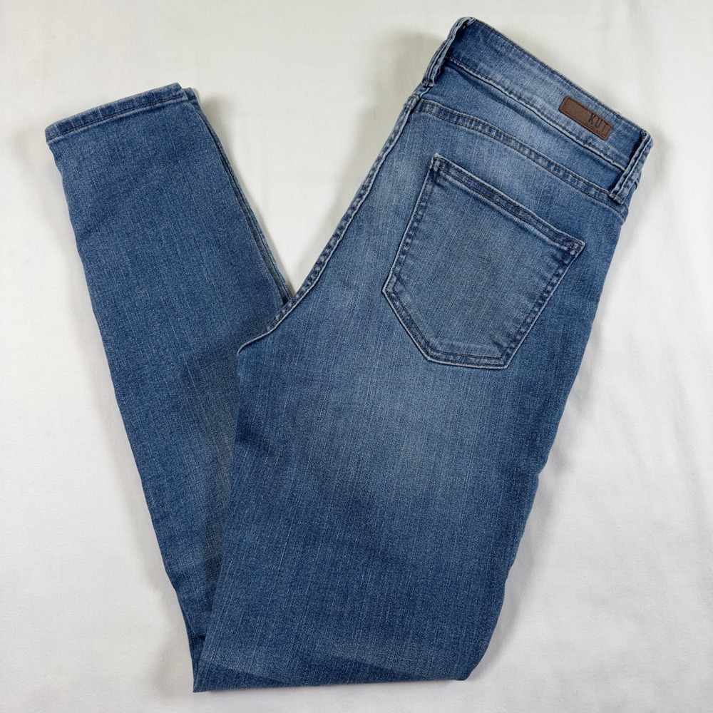 Kut From The Kloth Women's 8 High Rise Toothpick Skinny Stretch Blue Jeans Denim